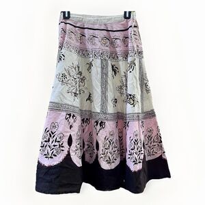 Speed Limit Floral Sequin Circle Skirt Womens S Pink Black Witchy Boho Retro 50s